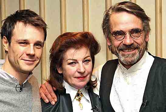 Jeremy Irons, Rupert Evans and Josephine Hart at the British Library